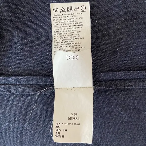 Weekend Max Mara 100% Linen Navy Blue Vest Pockets Italy size 6 - D2