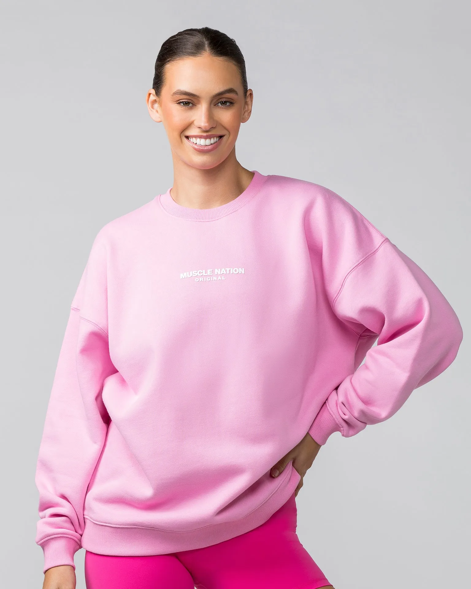 Weekend Oversized Pullover - Pink Frosting