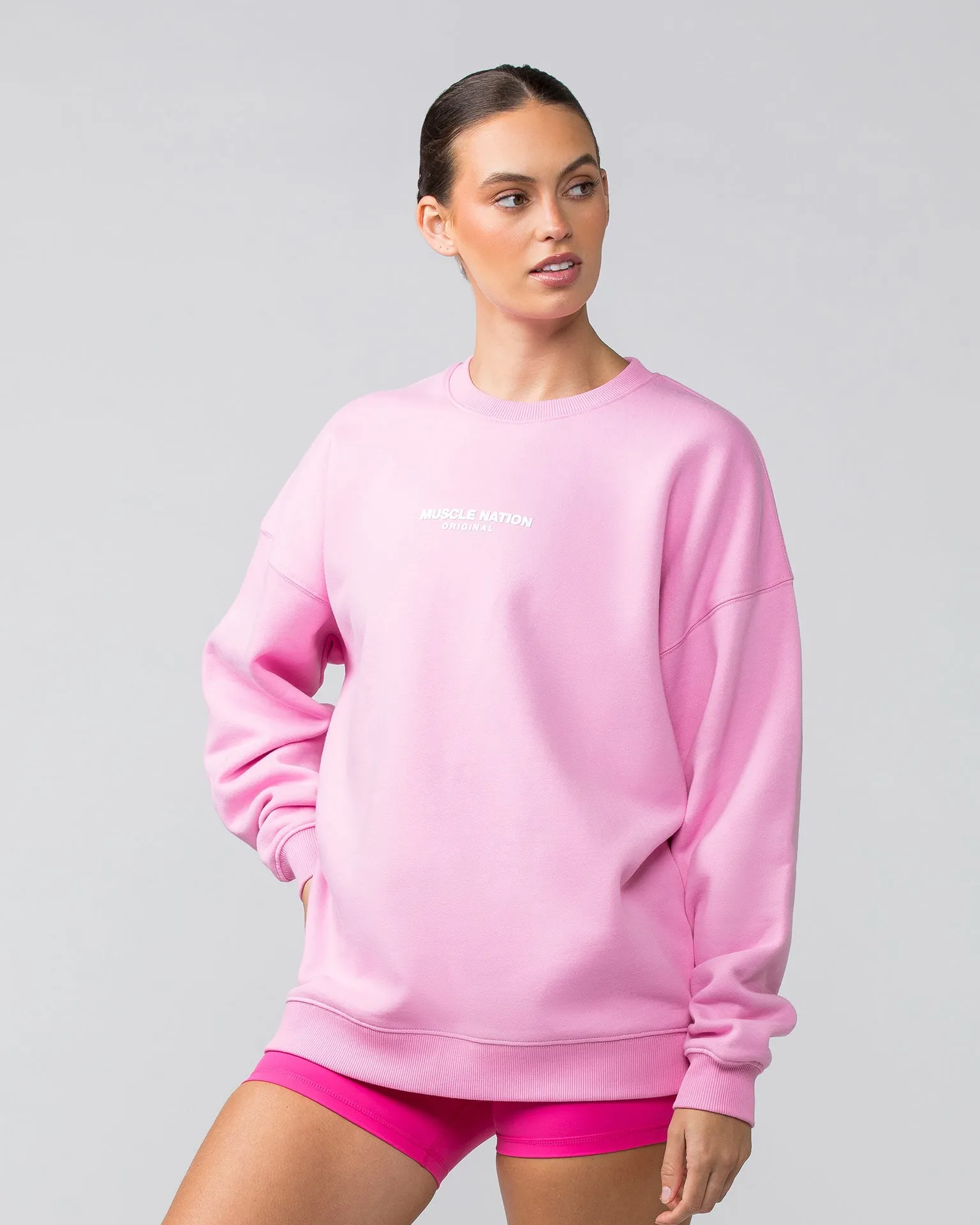Weekend Oversized Pullover - Pink Frosting