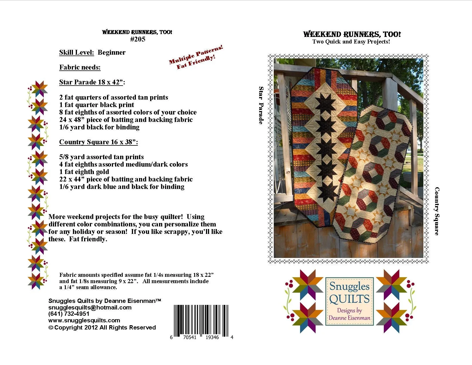 Weekend Runners, Too! Quilt Pattern