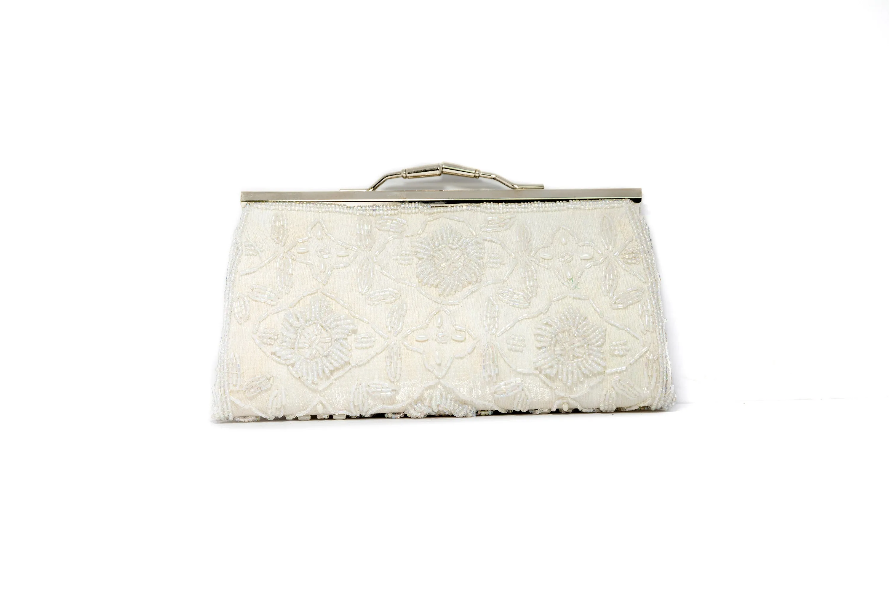 White Beaded Clutch Purse