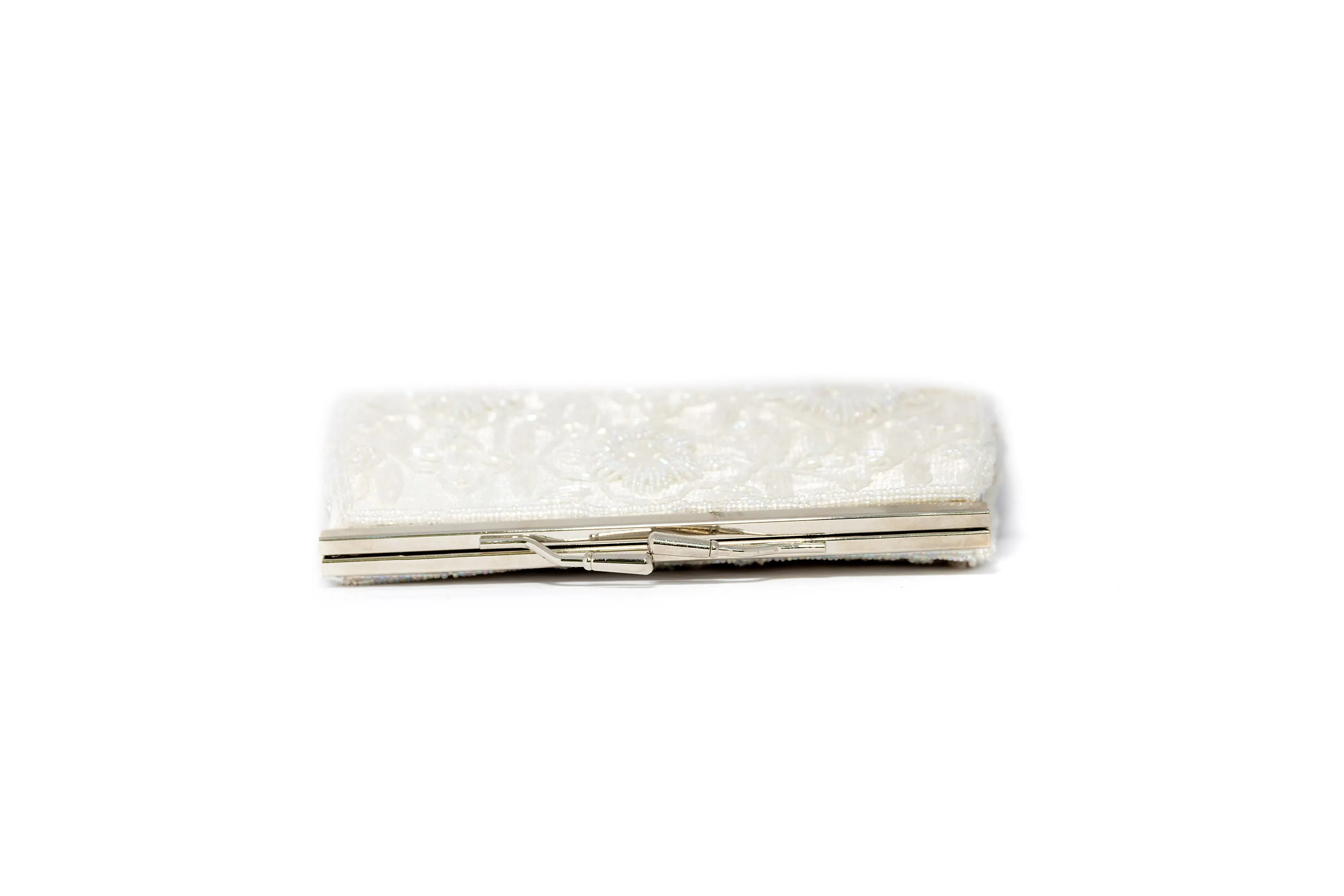 White Beaded Clutch Purse