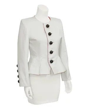 White Jacket with Black Dome Buttons