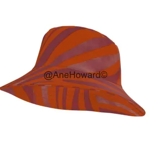 Wide Brim Hat Red Zebra