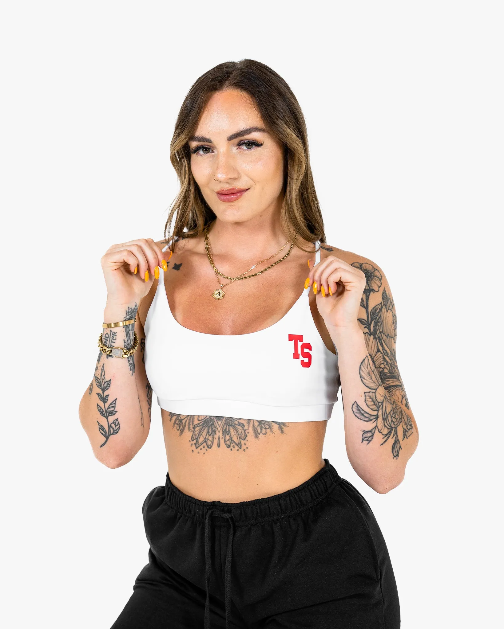 WKND Everyday Bra - White w/ Red