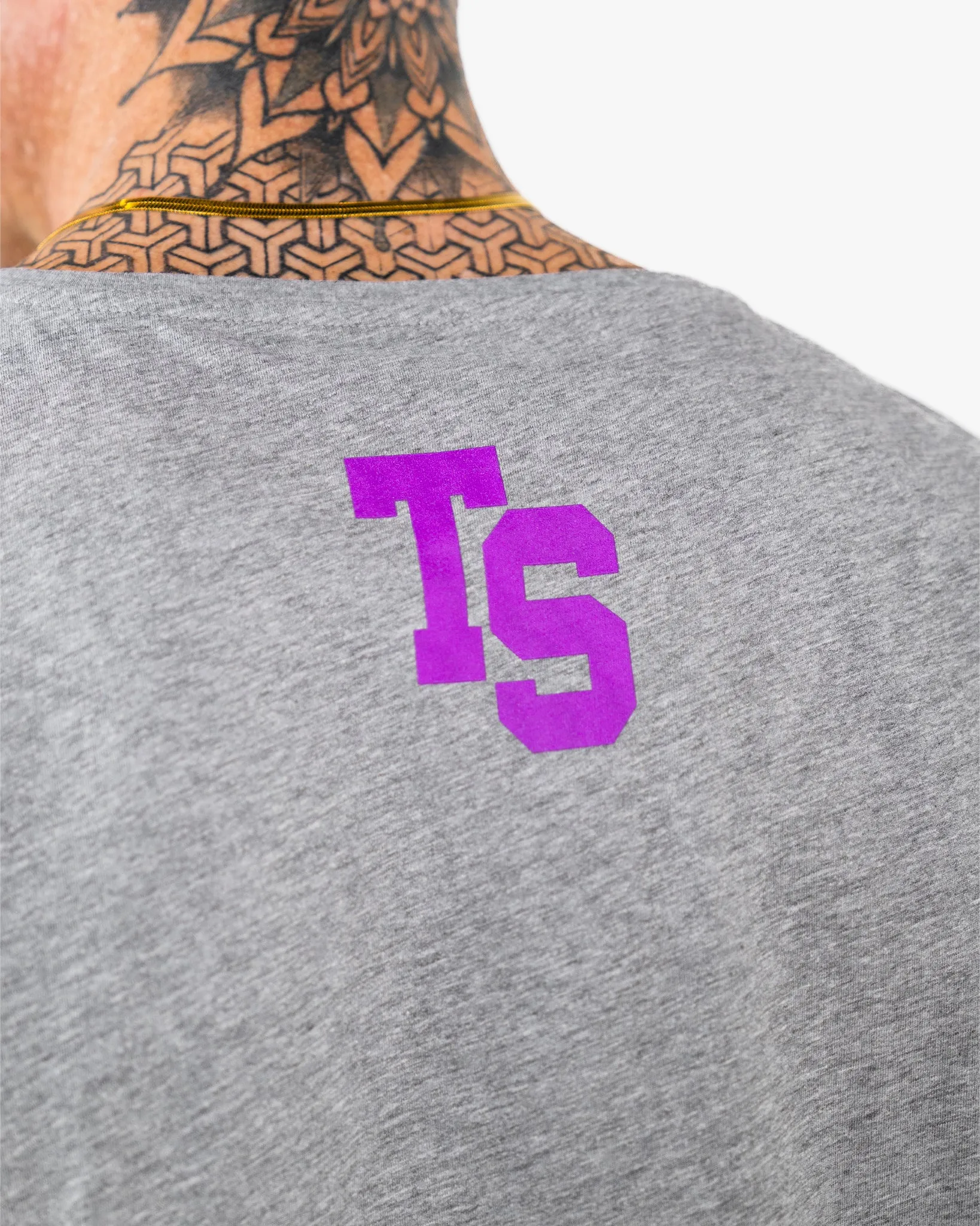 WKND Relaxed Tank - Heather Grey w/ Purple