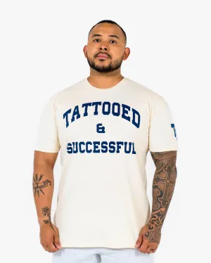 WKND Staple Tee - Ecru w/ Navy