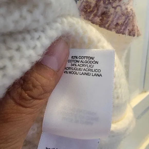 🤩Women Sweater Lucky Brand Sz XL Pullover Scoop Neck Long Sleeve Floral Beige🤩
