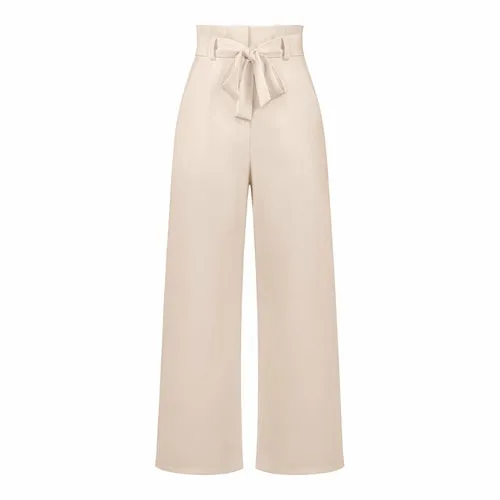 Women's Casual Wide-Leg Trousers with Belt