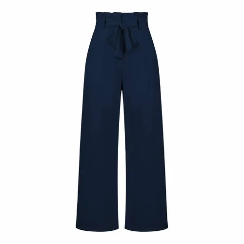 Women's Casual Wide-Leg Trousers with Belt