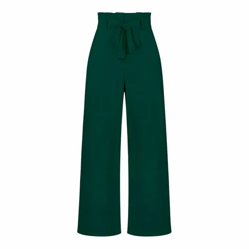 Women's Casual Wide-Leg Trousers with Belt