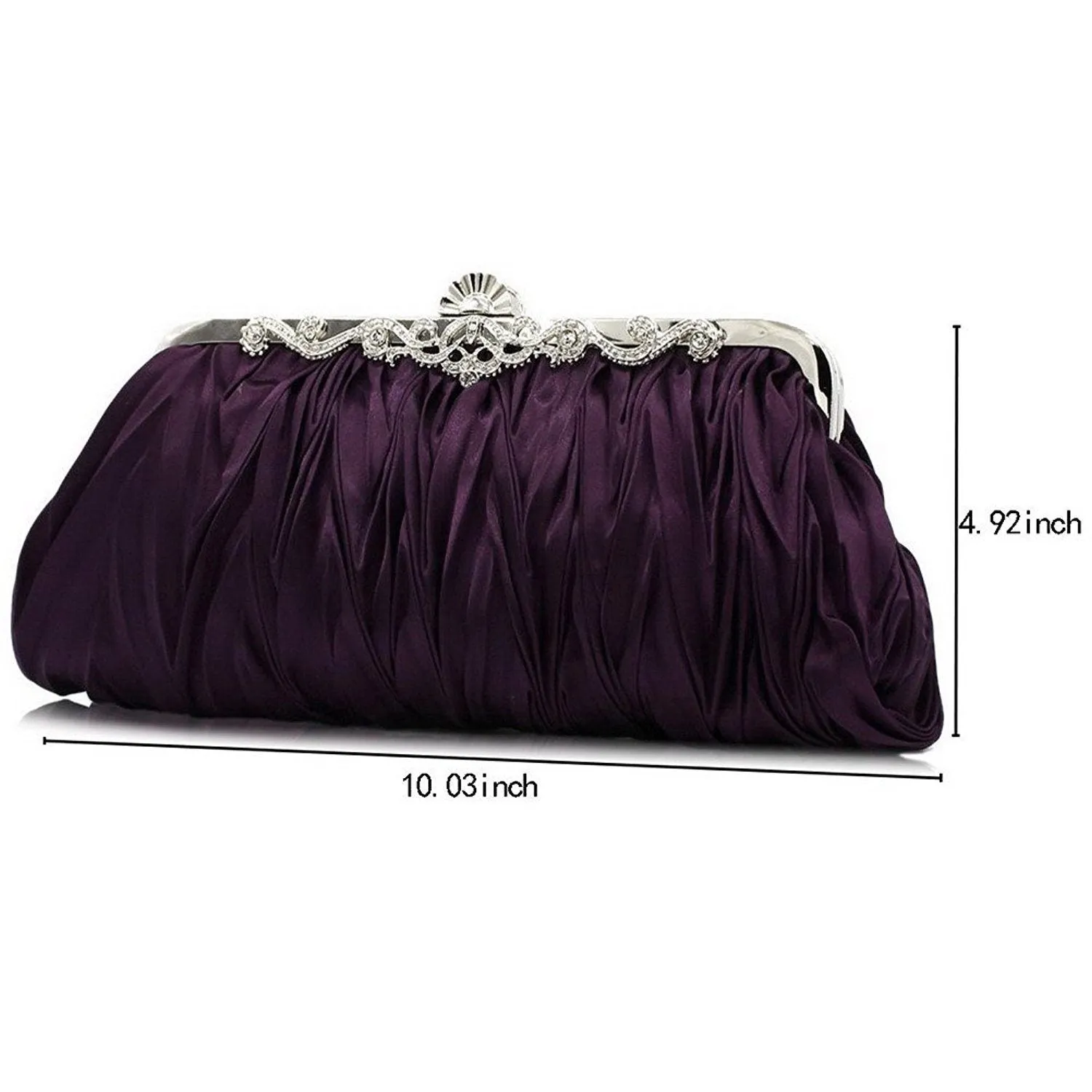 Womens Satin Pleated Evening Clutch Bags 1920s Accessories|JaosWish