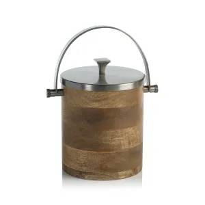 Wood & Nickel Ice Bucket