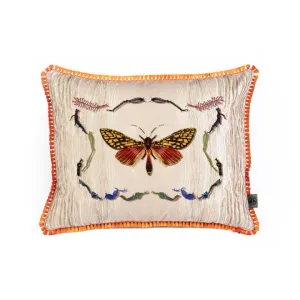 wood moth fringed cushion