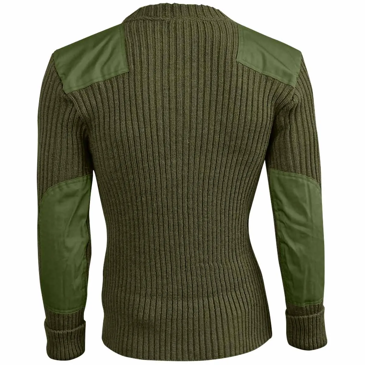 Woolly Pully Army Jumper with Patches Olive