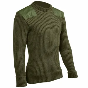 Woolly Pully Army Jumper with Patches Olive