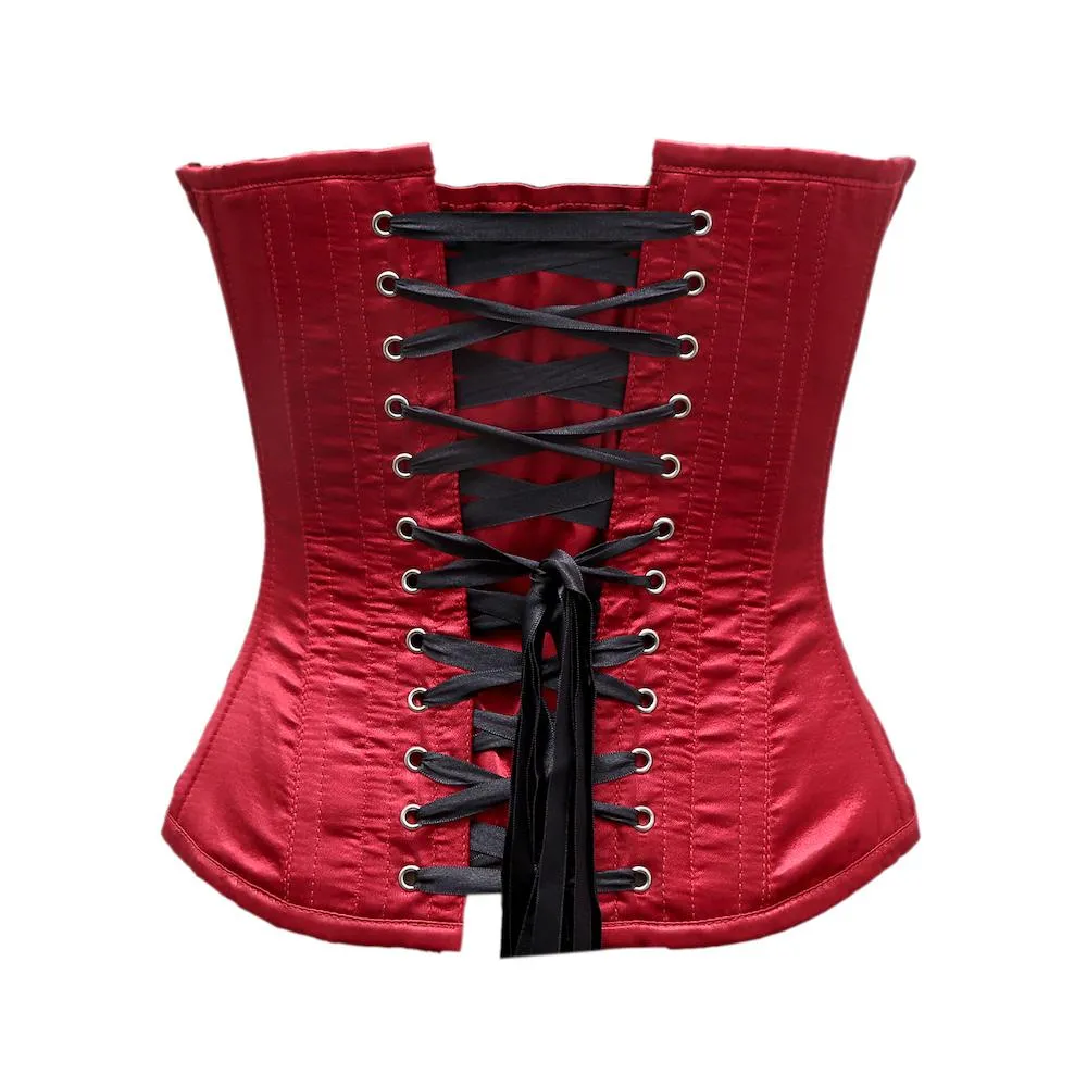 Yow Red Satin Satin Embroidery Overbust Corset