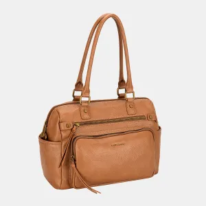 Zippered Vegan Leather Handbag