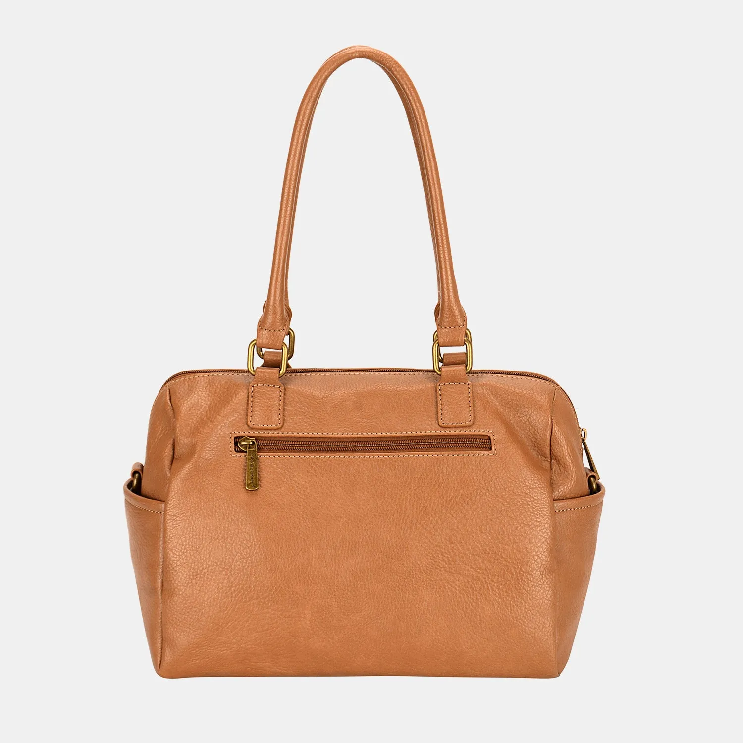Zippered Vegan Leather Handbag