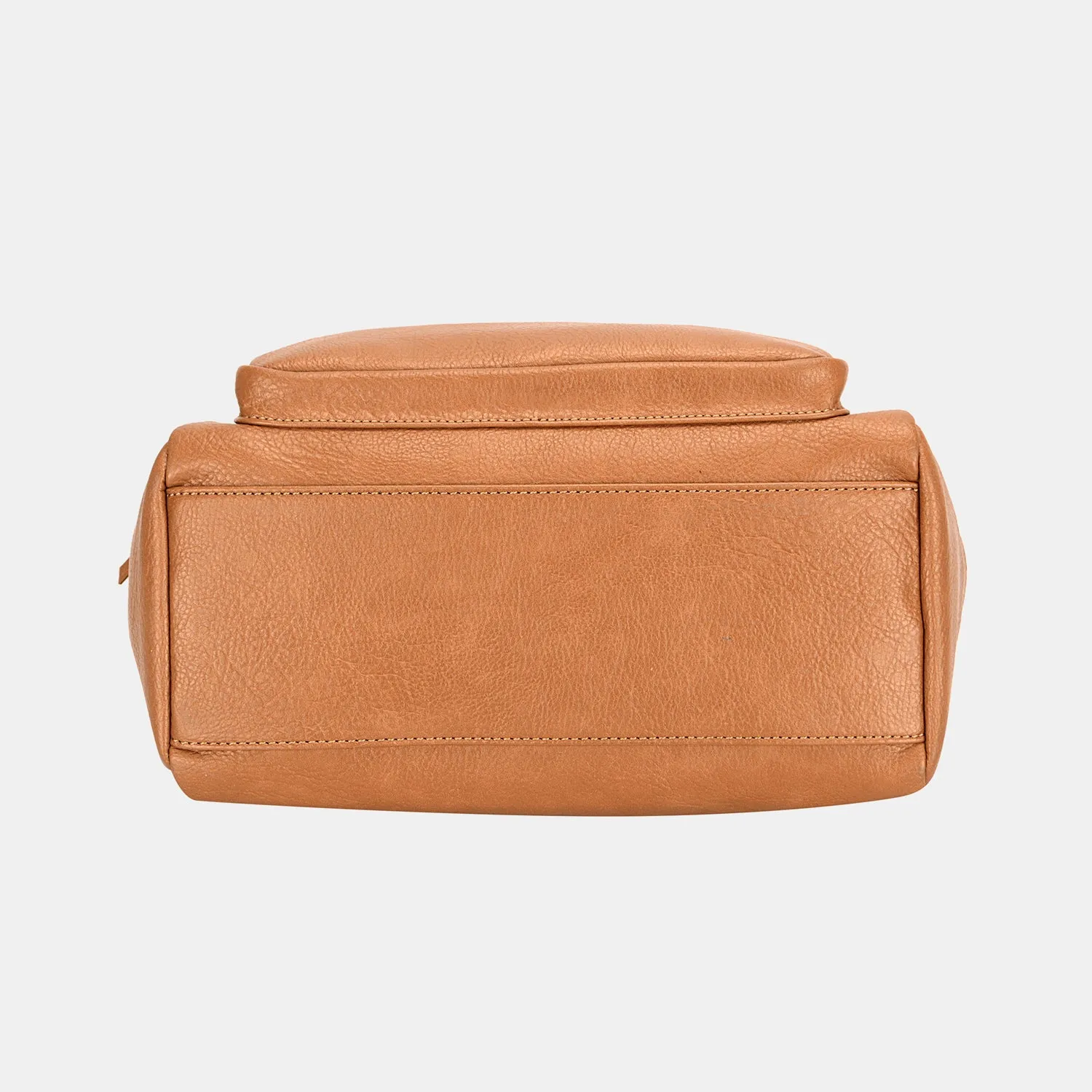 Zippered Vegan Leather Handbag